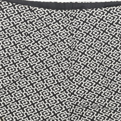 Miss Selfridge Womens Black Geometric Polyester Sailor Shorts Size 8 Regular Zip