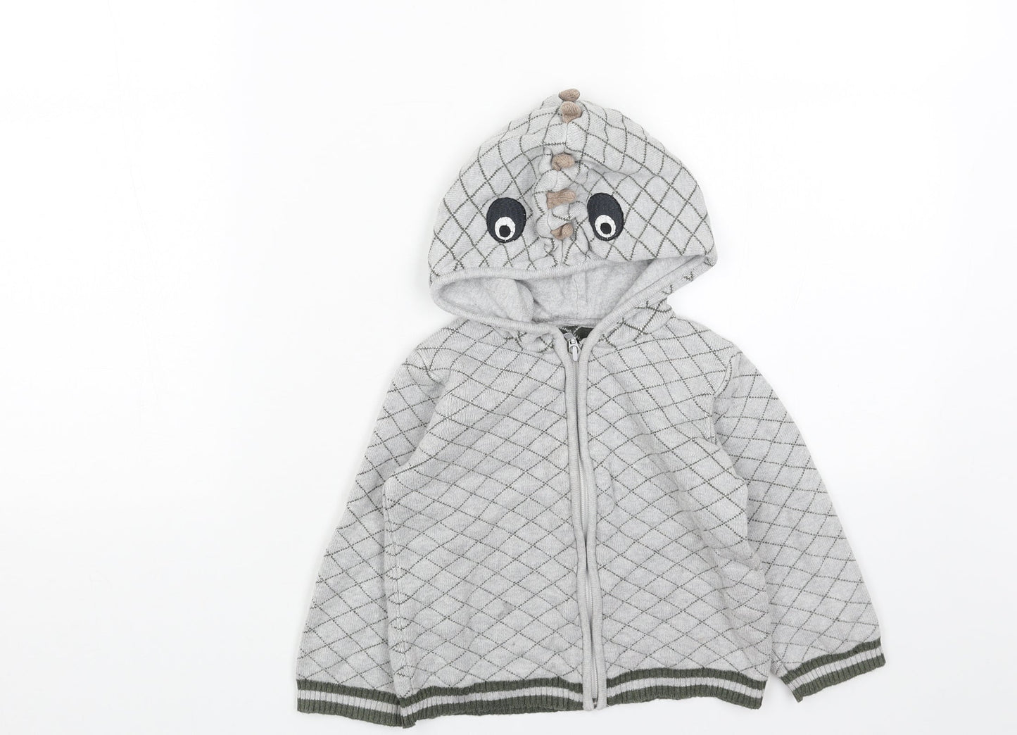 TU Boys Grey Geometric Jacket Size 18 Months Zip