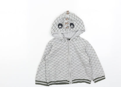 TU Boys Grey Geometric Jacket Size 18 Months Zip