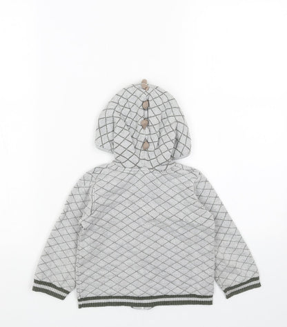 TU Boys Grey Geometric Jacket Size 18 Months Zip