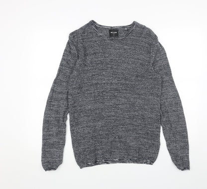 ONLY & SONS Mens Blue Round Neck Acrylic Pullover Jumper Size M Long Sleeve