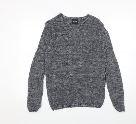 ONLY & SONS Mens Blue Round Neck Acrylic Pullover Jumper Size M Long Sleeve