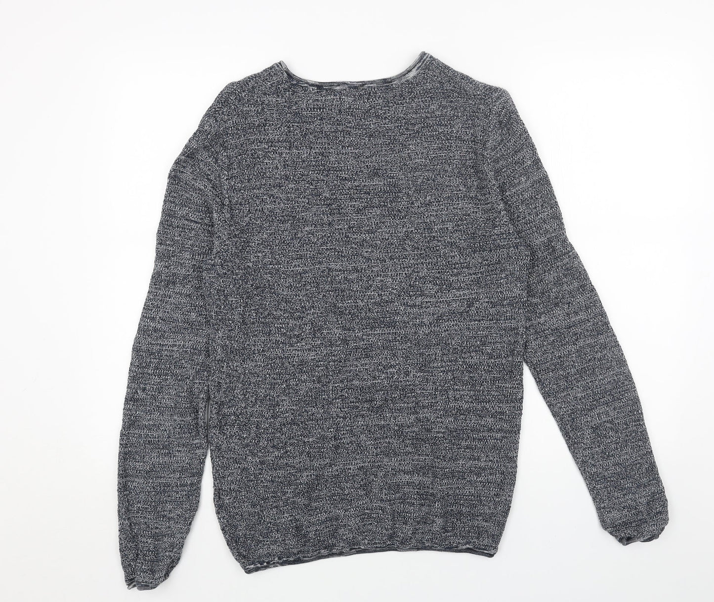 ONLY & SONS Mens Blue Round Neck Acrylic Pullover Jumper Size M Long Sleeve