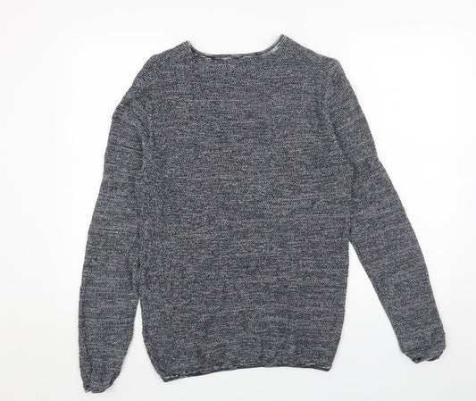 ONLY & SONS Mens Blue Round Neck Acrylic Pullover Jumper Size M Long Sleeve