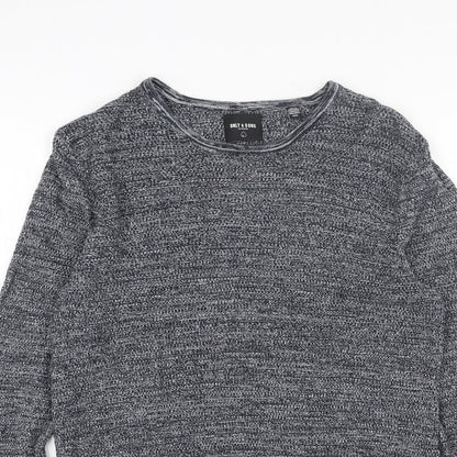 ONLY & SONS Mens Blue Round Neck Acrylic Pullover Jumper Size M Long Sleeve