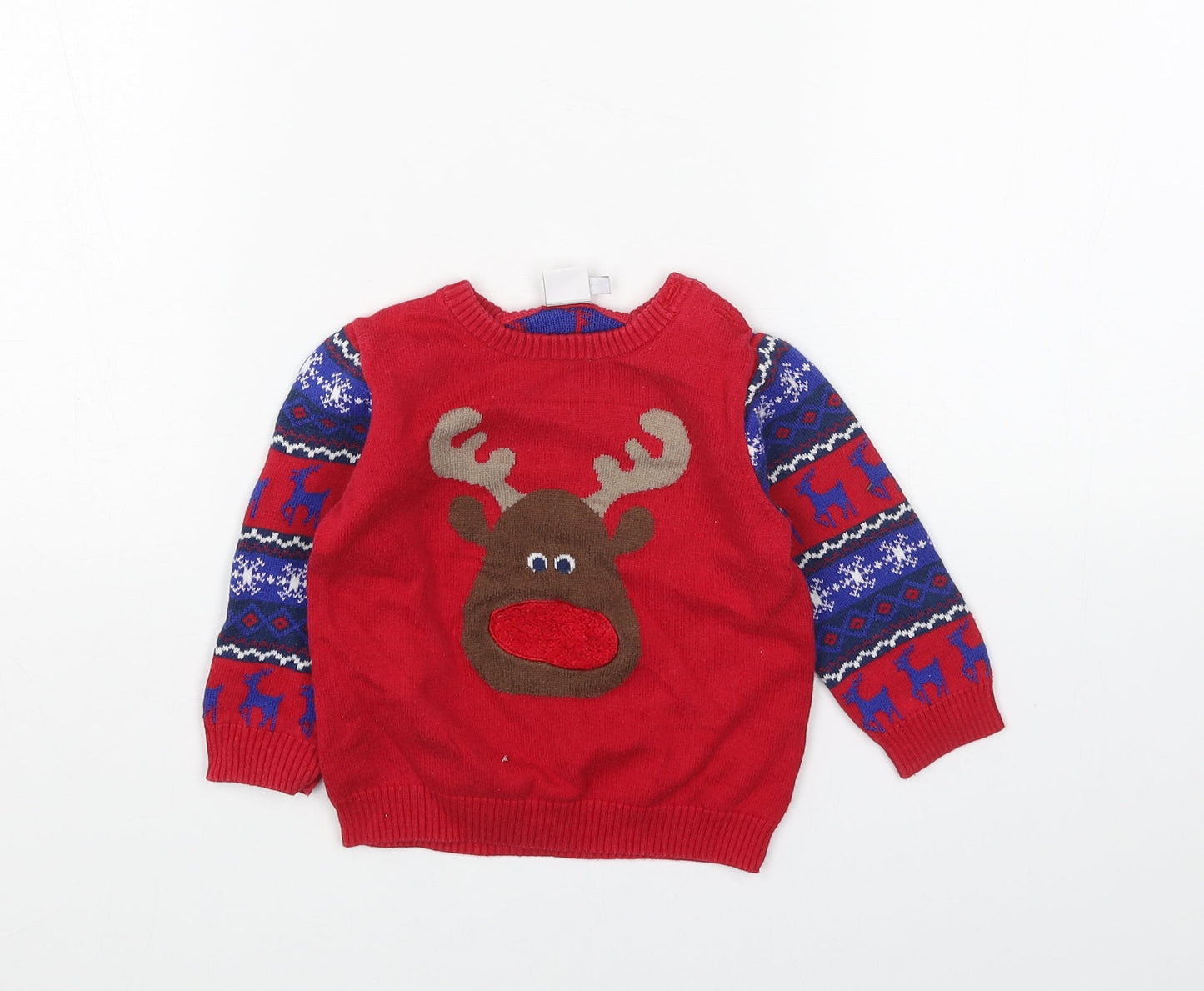 MY BABY Baby Red Acrylic Pullover Jumper Size 9-12 Months Pullover - Christmas