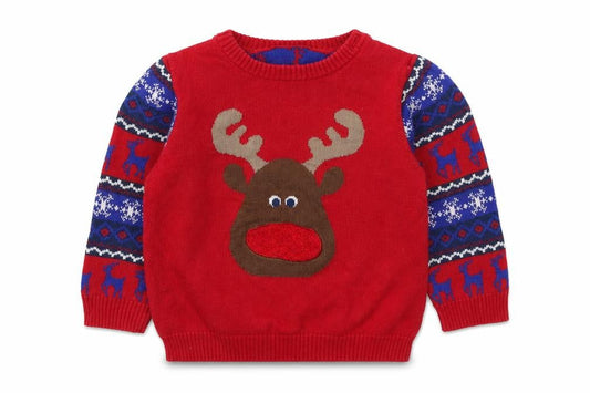 MY BABY Baby Red Acrylic Pullover Jumper Size 9-12 Months Pullover - Christmas