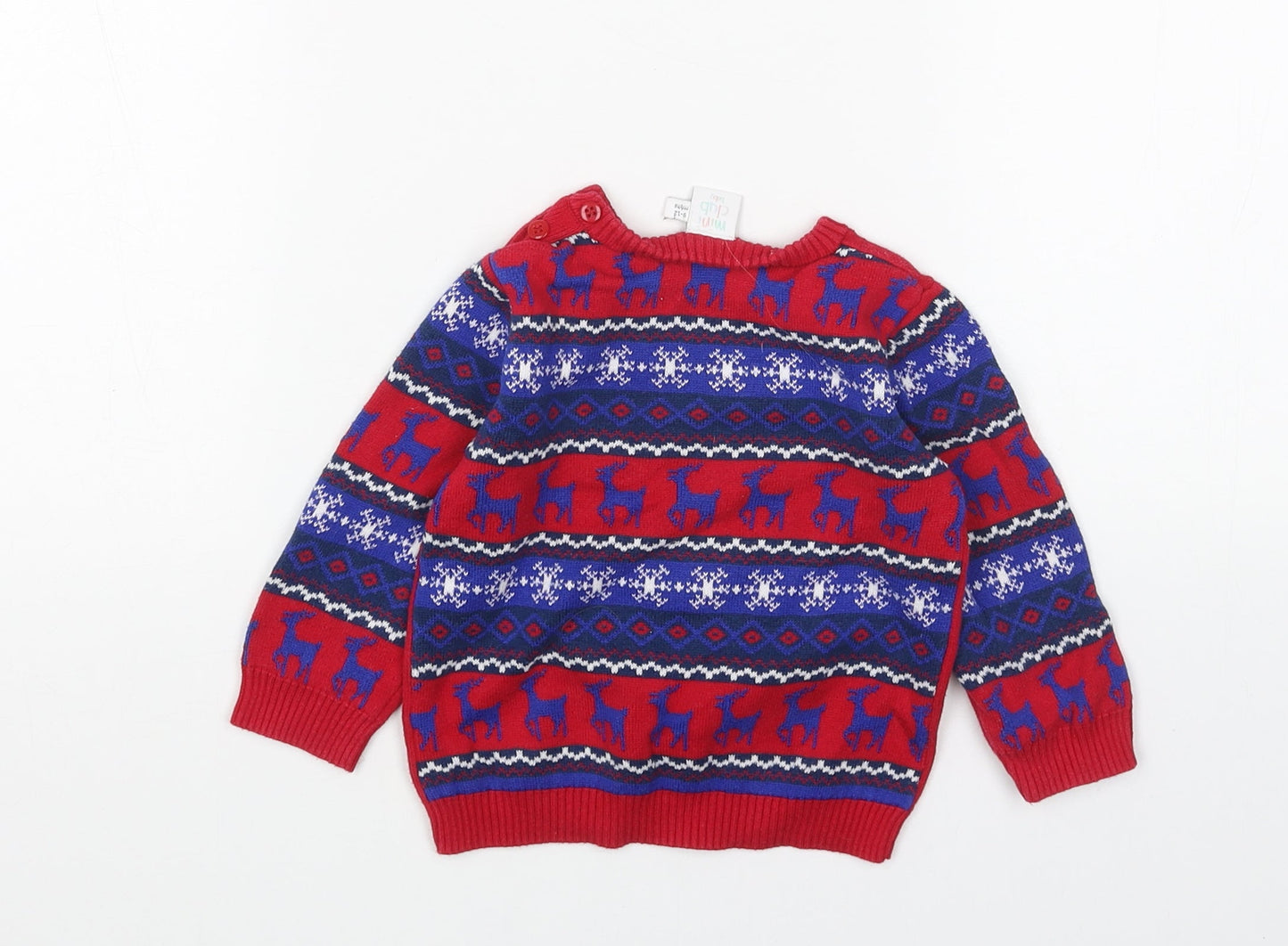 MY BABY Baby Red Acrylic Pullover Jumper Size 9-12 Months Pullover - Christmas
