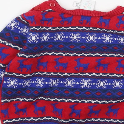 MY BABY Baby Red Acrylic Pullover Jumper Size 9-12 Months Pullover - Christmas