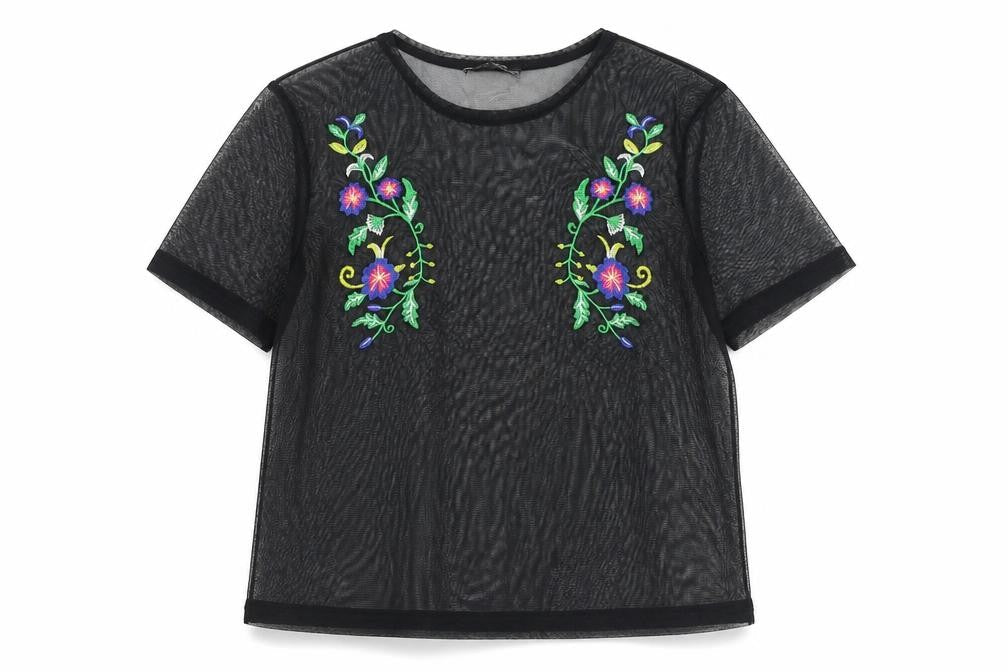 Womens UK Size S Zara Black Basic T-Shirt