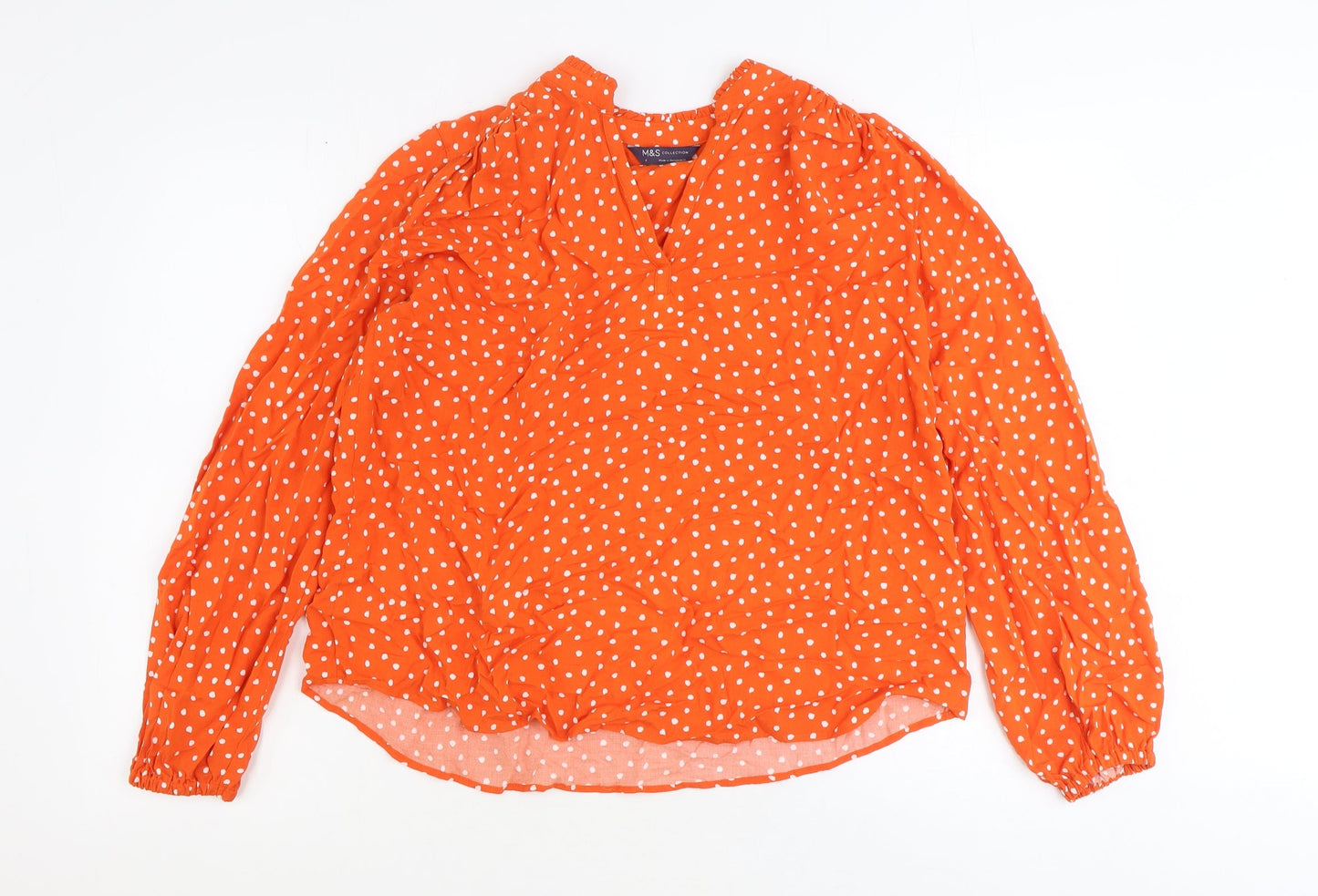 Womens UK Size 8 Marks and Spencer Orange Basic Blouse