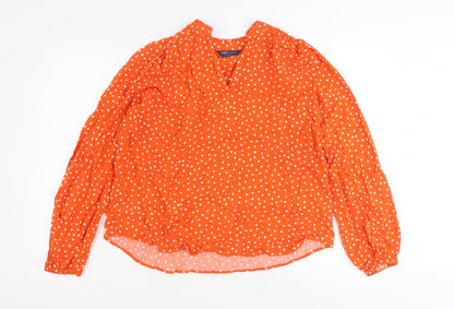 Womens UK Size 8 Marks and Spencer Orange Basic Blouse