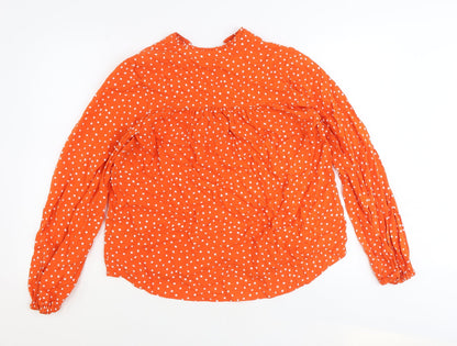 Womens UK Size 8 Marks and Spencer Orange Basic Blouse