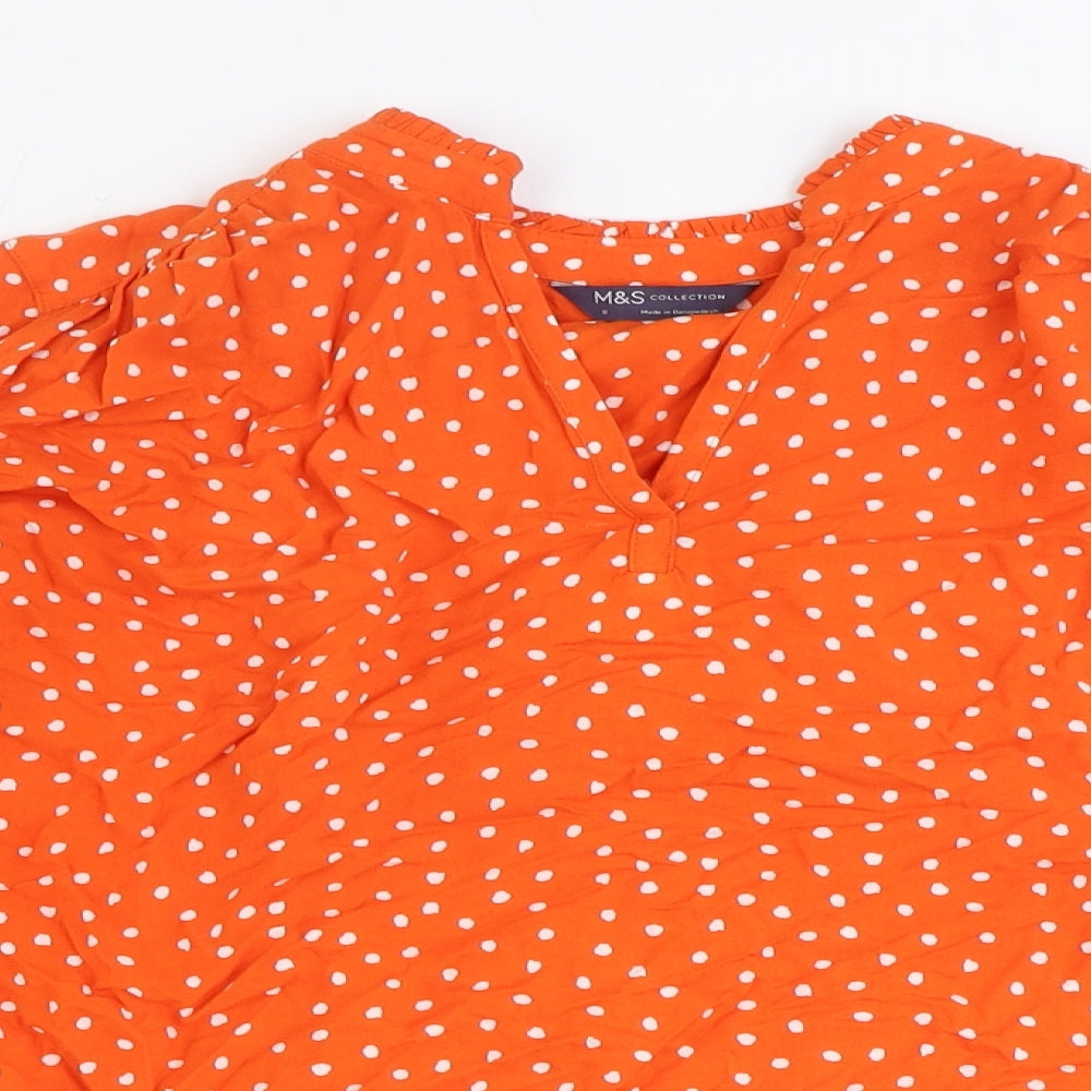 Womens UK Size 8 Marks and Spencer Orange Basic Blouse