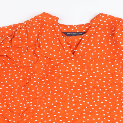 Womens UK Size 8 Marks and Spencer Orange Basic Blouse