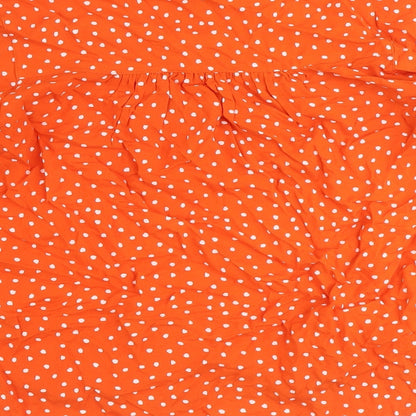 Womens UK Size 8 Marks and Spencer Orange Basic Blouse