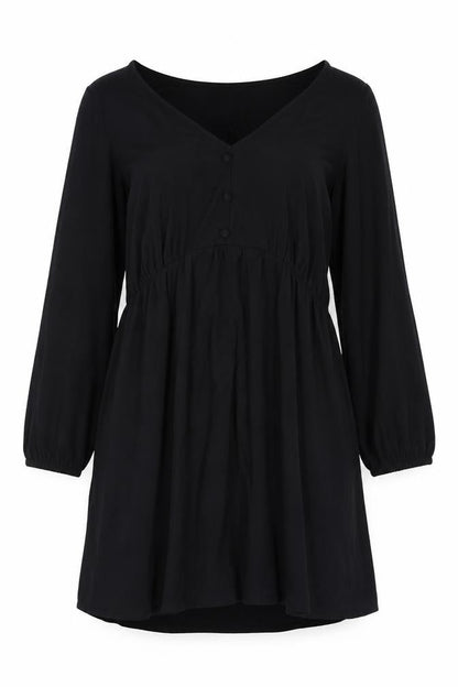 Marks and Spencer Womens Black Viscose Trapeze & Swing Size 10 V-Neck Pullover