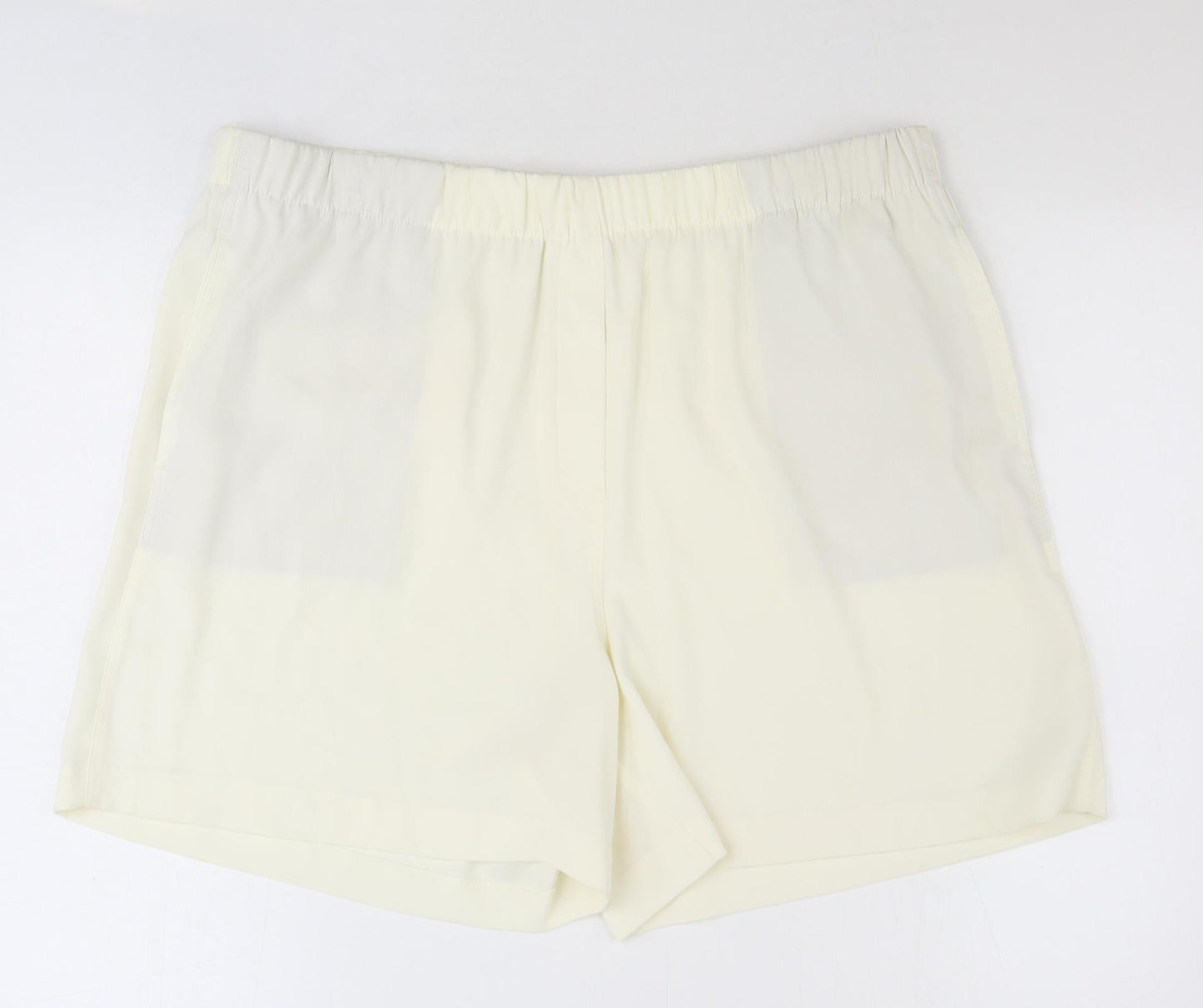 Marks and Spencer Womens Ivory Polyester Sweat Shorts Size 20 Regular Pull On