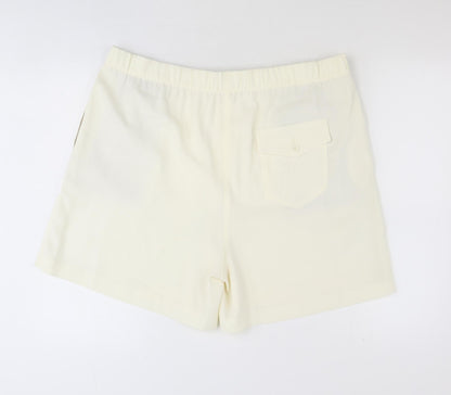 Marks and Spencer Womens Ivory Polyester Sweat Shorts Size 20 Regular Pull On