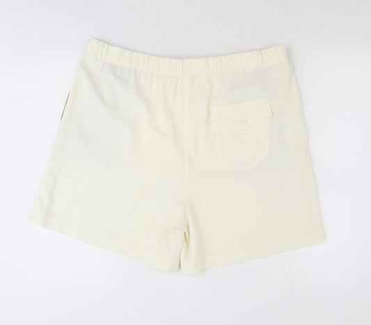 Marks and Spencer Womens Ivory Polyester Sweat Shorts Size 20 Regular Pull On