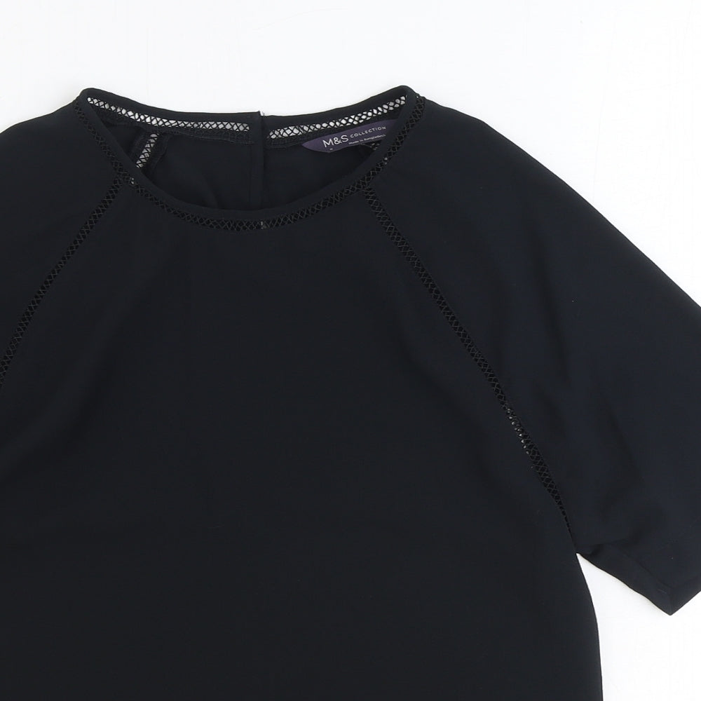Womens UK Size 6 Marks and Spencer Black Basic T-Shirt