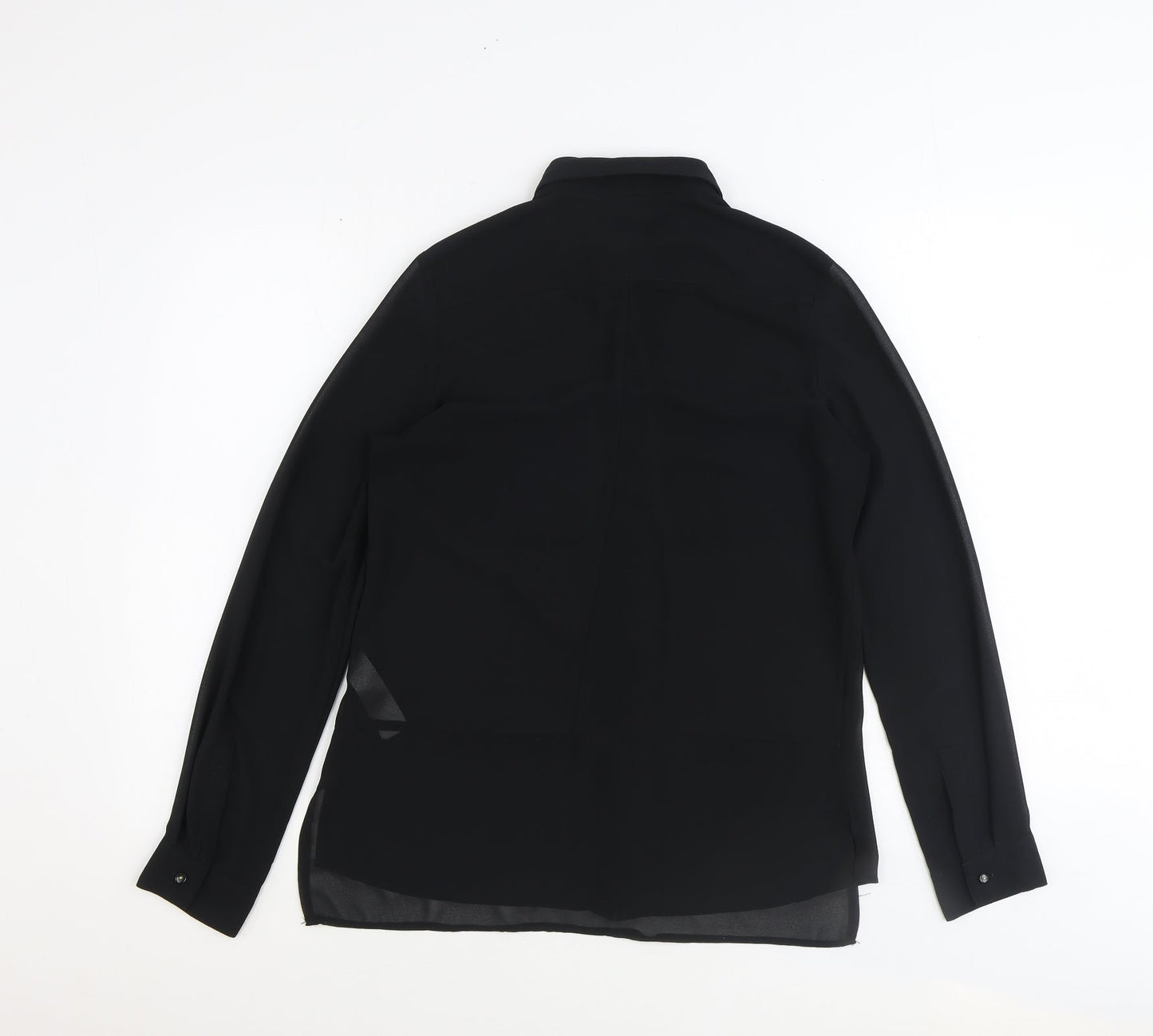 Womens UK Size 10 New Look Black Basic Button-Up