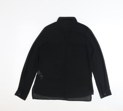 Womens UK Size 10 New Look Black Basic Button-Up