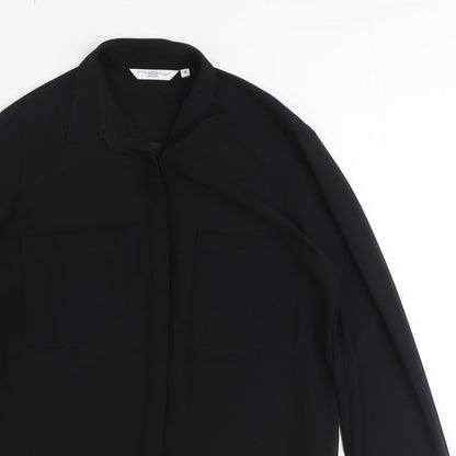 Womens UK Size 10 New Look Black Basic Button-Up