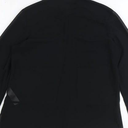 Womens UK Size 10 New Look Black Basic Button-Up