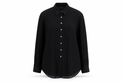 Womens UK Size 10 NEXT Black Basic Button-Up