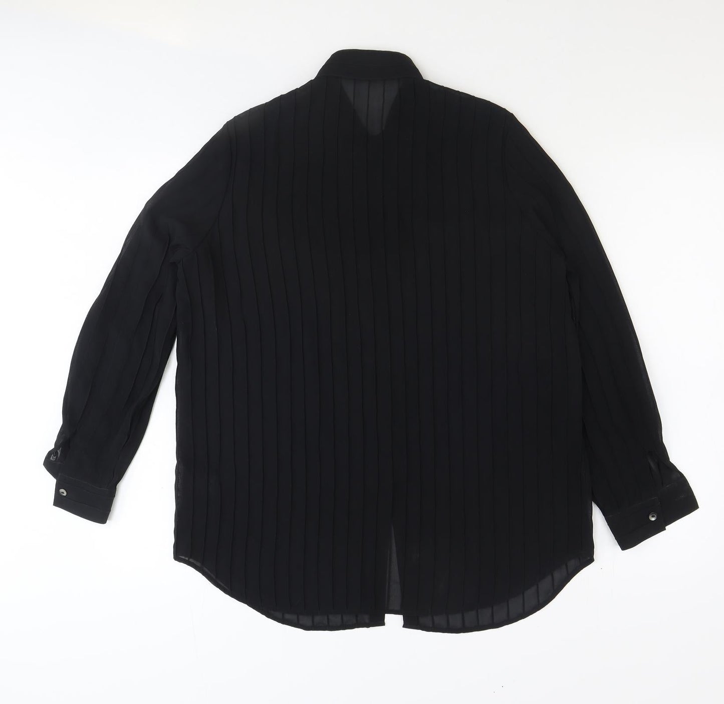 Womens UK Size 10 NEXT Black Basic Button-Up