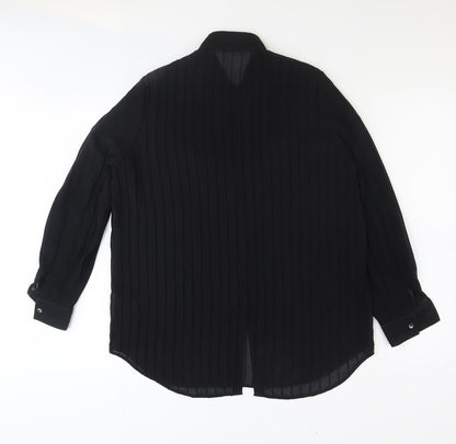Womens UK Size 10 NEXT Black Basic Button-Up