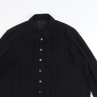 Womens UK Size 10 NEXT Black Basic Button-Up