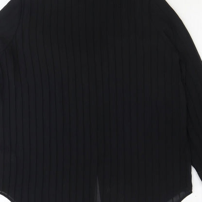 Womens UK Size 10 NEXT Black Basic Button-Up