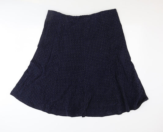 Classic Womens Blue Geometric Polyester Swing Skirt Size 20