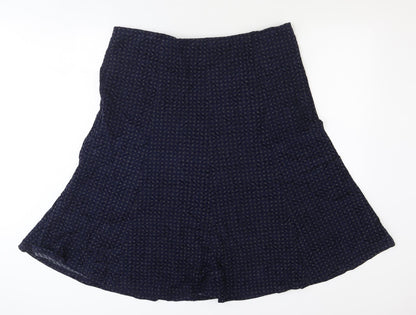 Classic Womens Blue Geometric Polyester Swing Skirt Size 20