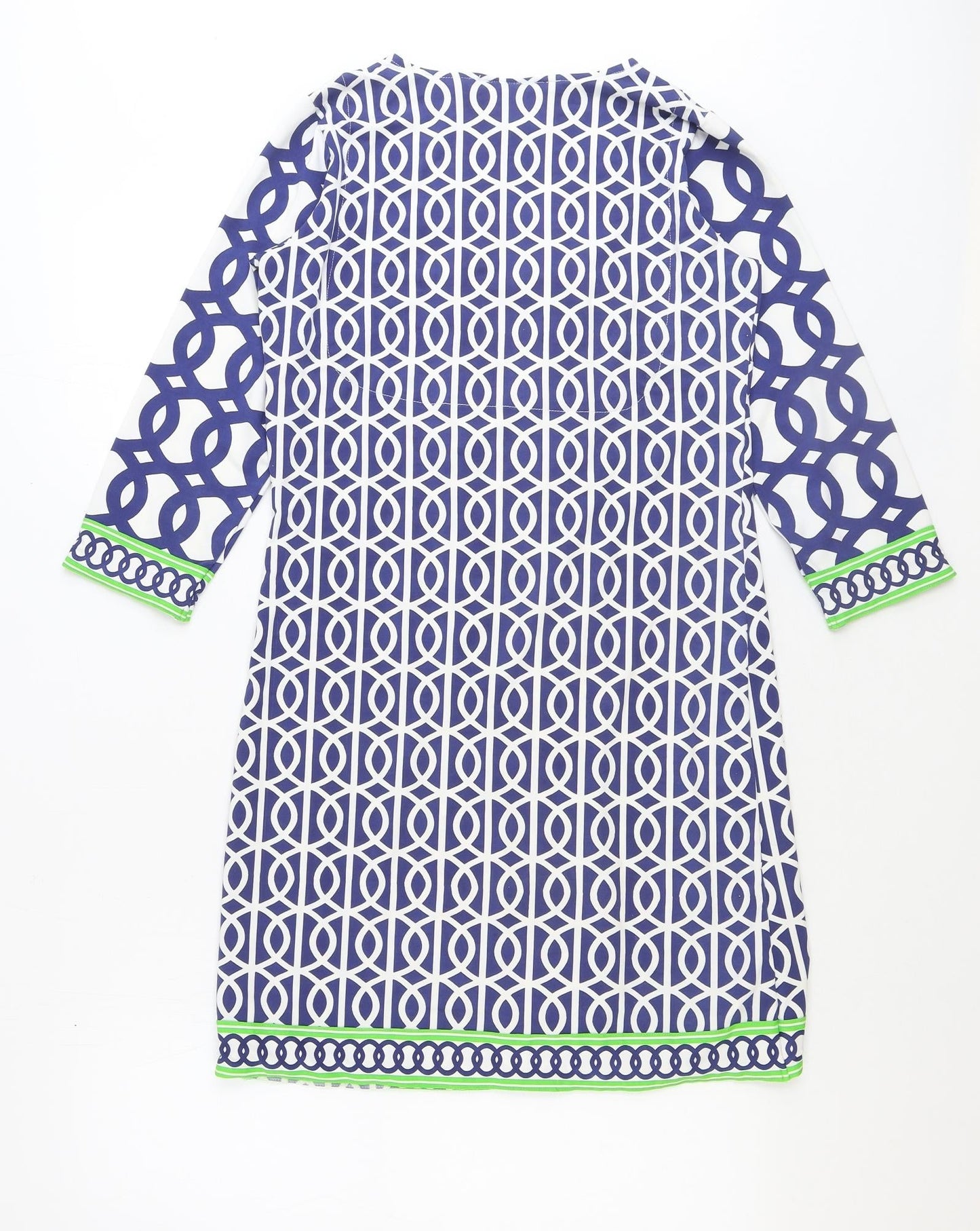 Sandy Lane Womens Multicoloured Geometric Polyester A-Line Size XS V-Neck Magnetic