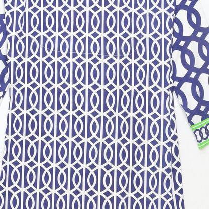 Sandy Lane Womens Multicoloured Geometric Polyester A-Line Size XS V-Neck Magnetic