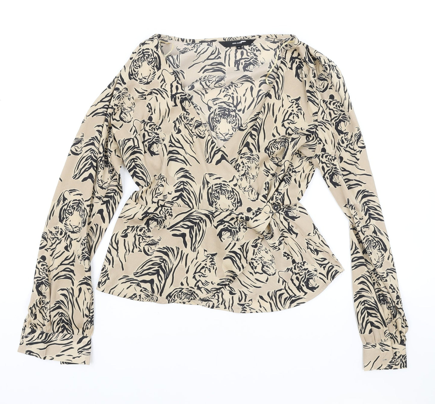 Womens UK Size XS VERO MODA Brown Basic Blouse