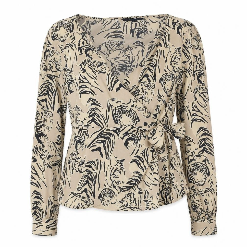 Womens UK Size XS VERO MODA Brown Basic Blouse