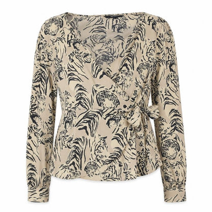 Womens UK Size XS VERO MODA Brown Basic Blouse