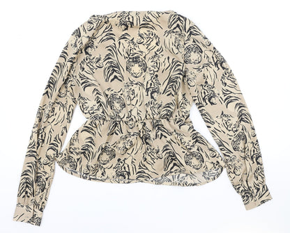 Womens UK Size XS VERO MODA Brown Basic Blouse
