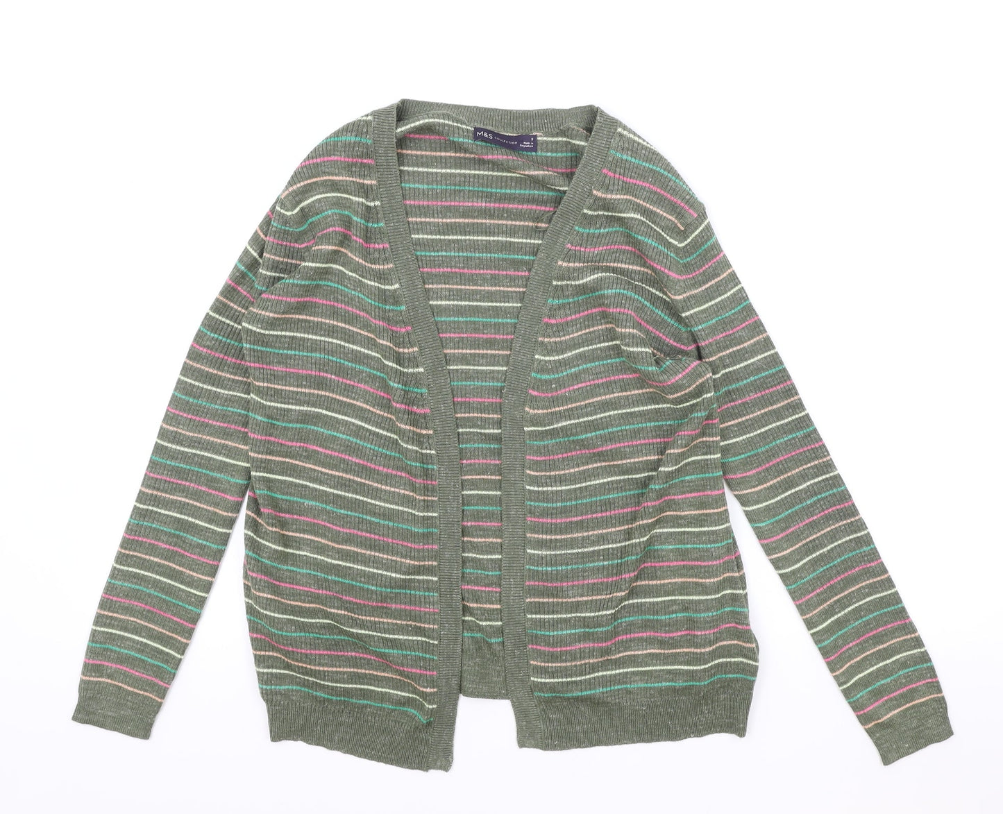 Womens UK Size S Marks and Spencer Green Cardigan Jumper