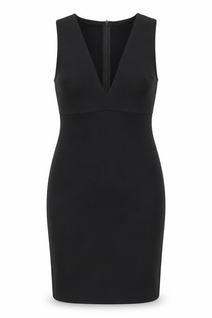 Missguided Womens Black Polyester A-Line Size 10 V-Neck Zip