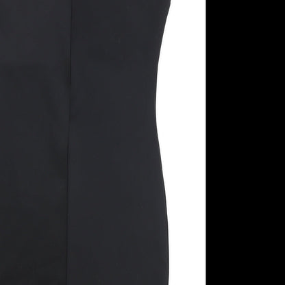 Missguided Womens Black Polyester A-Line Size 10 V-Neck Zip