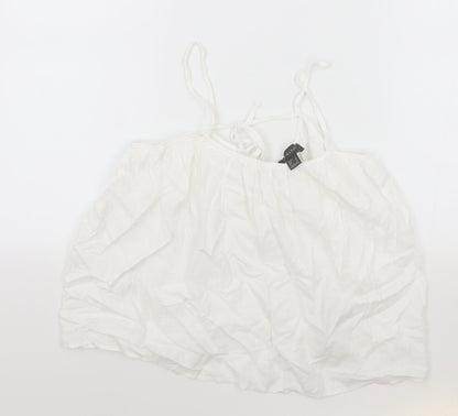 Primark Womens White Polyester Camisole Tank Size 6 Scoop Neck - Tie Back Detail