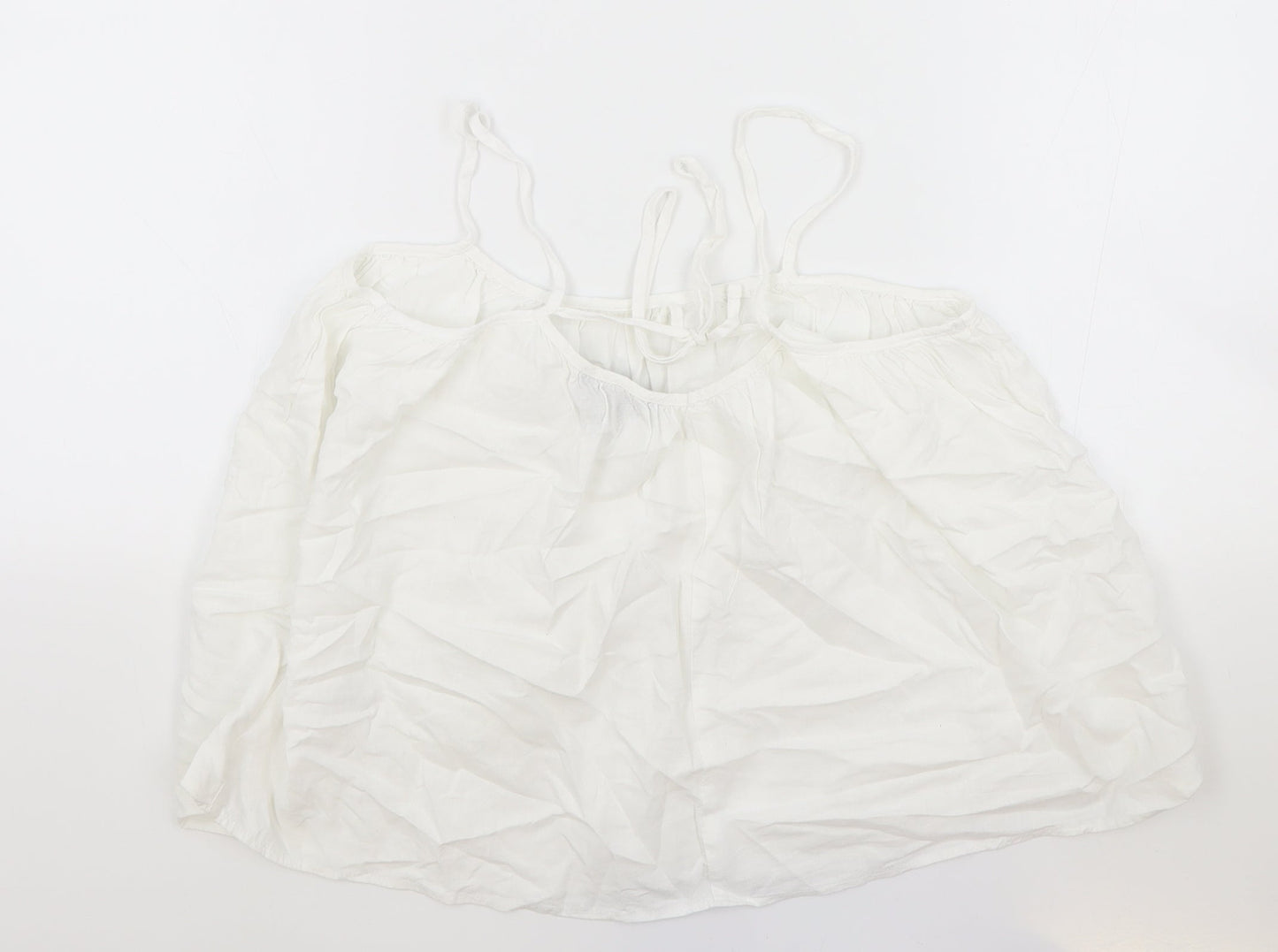 Primark Womens White Polyester Camisole Tank Size 6 Scoop Neck - Tie Back Detail