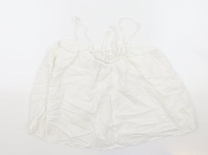 Primark Womens White Polyester Camisole Tank Size 6 Scoop Neck - Tie Back Detail