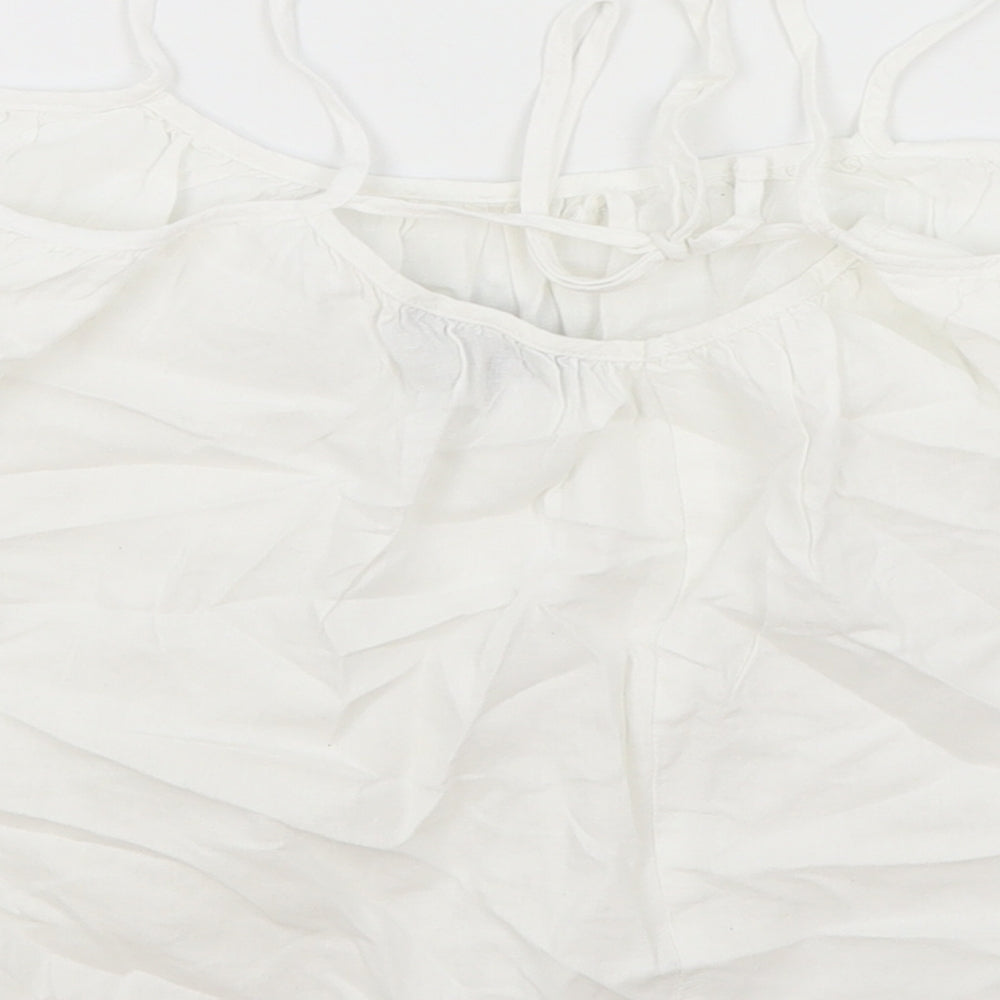 Primark Womens White Polyester Camisole Tank Size 6 Scoop Neck - Tie Back Detail