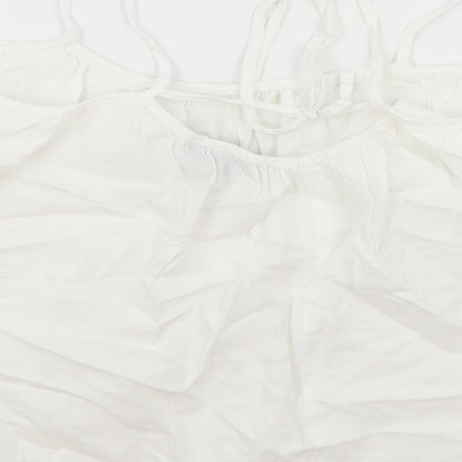 Primark Womens White Polyester Camisole Tank Size 6 Scoop Neck - Tie Back Detail